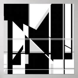 Poster Triângulos brancos pretos na Design do Labirinto A