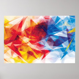 Poster Triângulos em cores primárias vibrantes