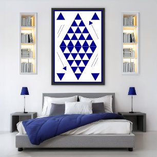 Poster Triângulos Geométricos Azuis