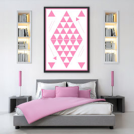 Poster Triângulos Geométricos Rosa