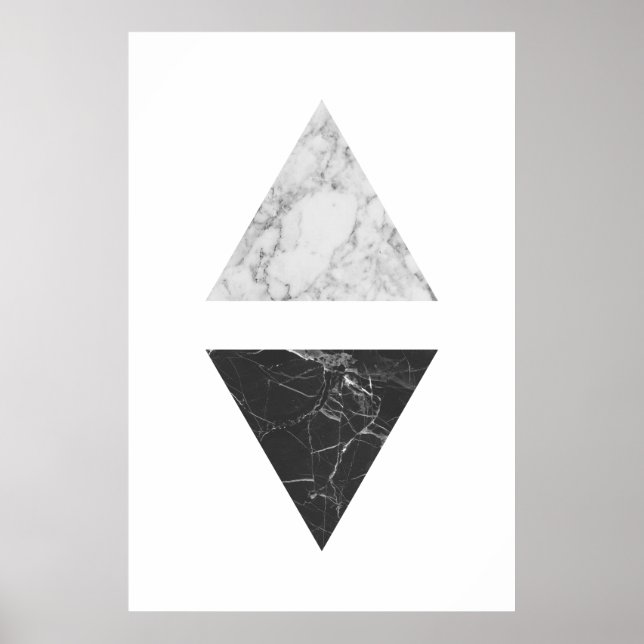 Póster Triângulos Pretos e Brancos do Mármaco (Frente)