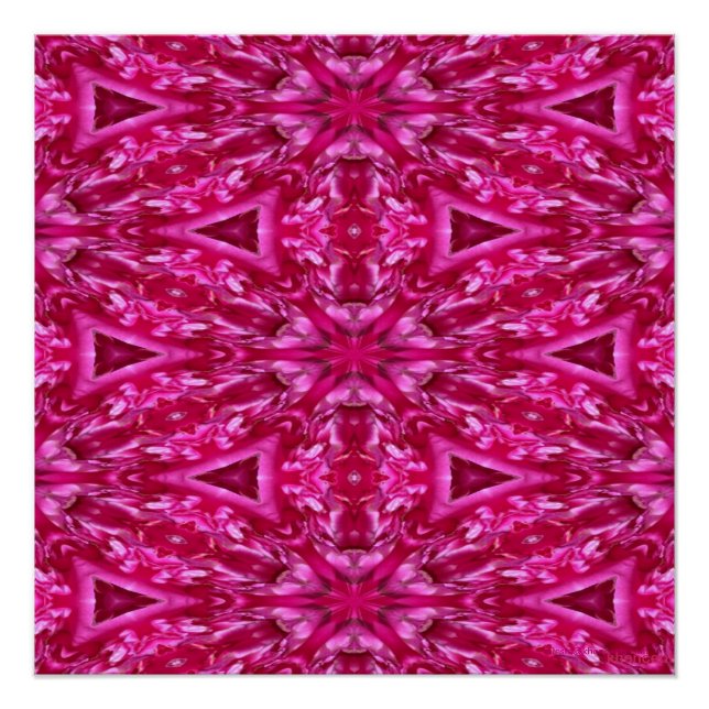 Póster Triângulos Rosa Quente (Frente)