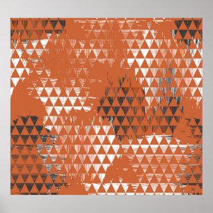 Poster Triângulos Sem Costura: Fundo Laranja