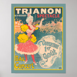 Poster Trianon Spectacle Bal Concert Art Nouveau