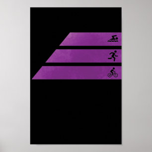 Poster Triathlon schwimmen laufen Rad fahren