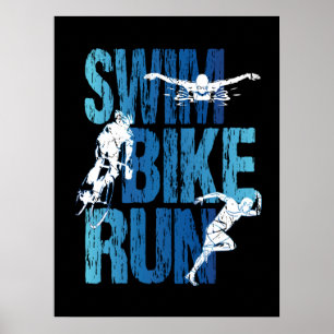 Poster Triathlon - Swim Bike Run