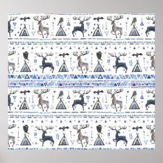 Poster Tribal, animais sonham, sem problemas.