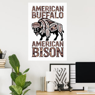 Poster Tribal Bison Design