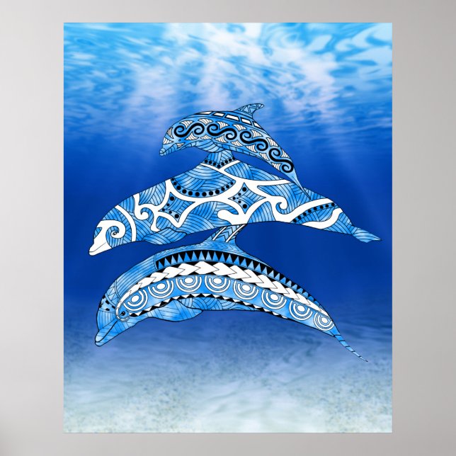 Poster Tribal Dolphins (Frente)