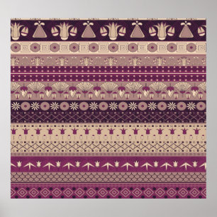 Poster Tribal Egípcio: Antigo Sem Costura