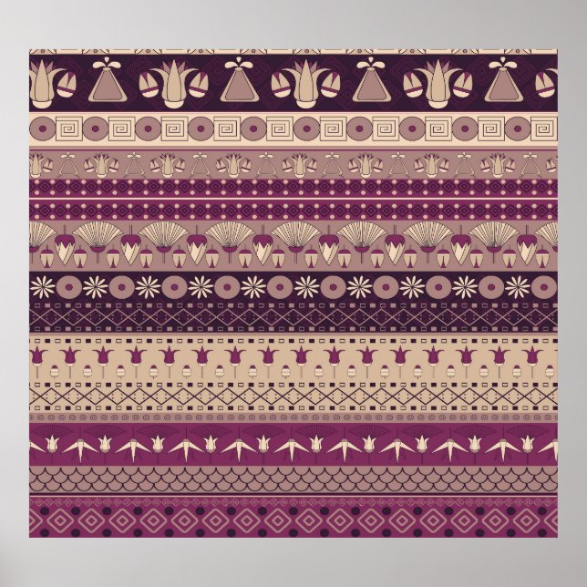 Poster Tribal Egípcio: Antigo Sem Costura (Frente)