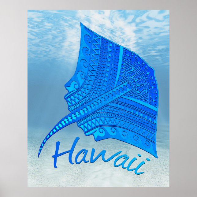 Poster Tribal Hawaiian Stingray (Frente)