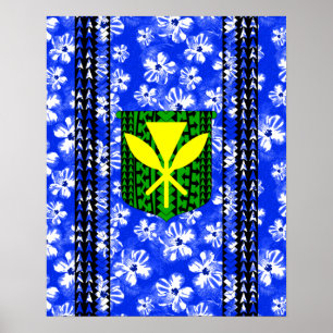 Póster Tribal Hibiscus Kanaka Maoli
