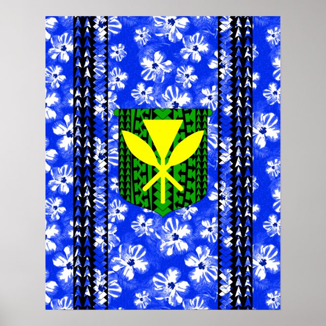 Póster Tribal Hibiscus Kanaka Maoli (Frente)