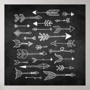 Poster tribal tirado mão do quadro da seta