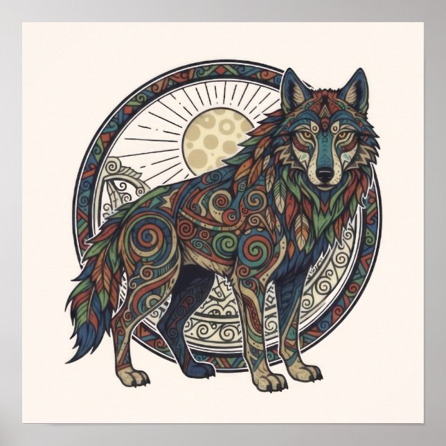 Poster Tribal Wolf (Frente)