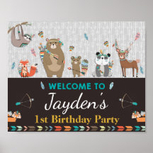 Tribal Woodland Animal Birthday - Sinal de Boas-vi