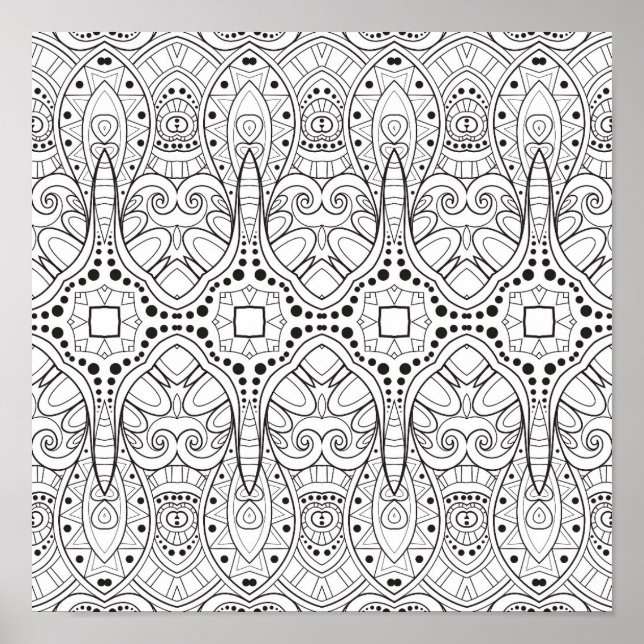 Póster Tribal Zendoodle Design 2 (Frente)