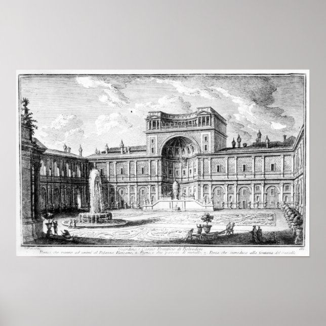 Póster Tribunal de Belvedere, na Roma Vaticano (Frente)