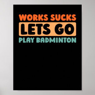 Poster Tribunal do Jogador de Badminton Retro - Racquet V