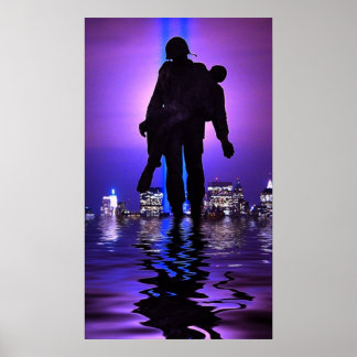 Póster Tributo ao World Trade Center em Luz