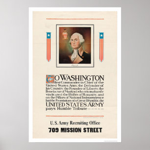 Póster Tributo do exército a Washington