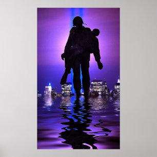 Póster Tributo do World Trade Center na luz