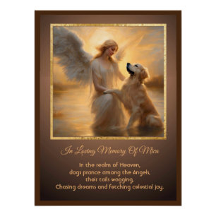 Póster Tributo Memorial ao Golden Retriever