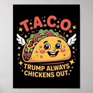 Poster Tributos Engraçados Meme Sarcástico Taco Trump Sem