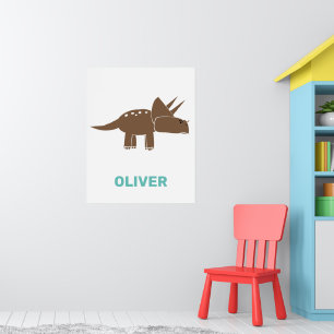 Poster Tricerátops Castanho E Gelado Dinossauro Para Cri