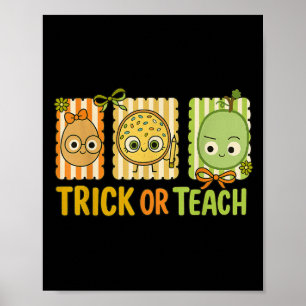 Poster Trick Or Teach, A Camiseta de Fantasia de Hallowee