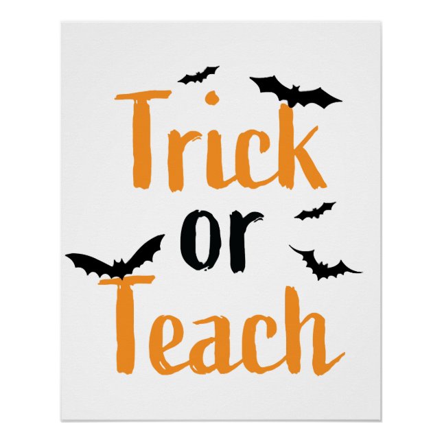 Póster Trick or teach- design de Halloween (Frente)
