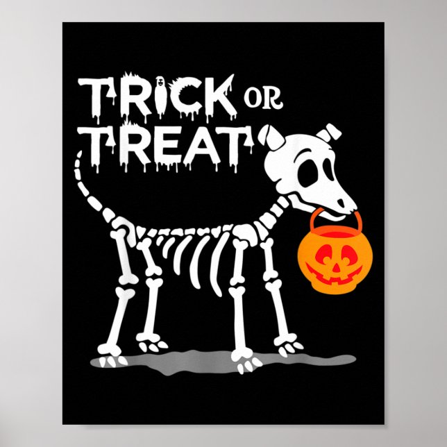 Poster Trick Or Treat Cachorro de Halloween (Frente)