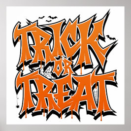 Poster Trick Or Treat Graffiti