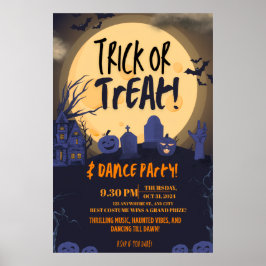 Poster Trick or Treat Halloween Dance Party Invitation🎃