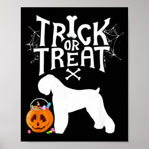 Poster Trick Or Treat Terrier Russo Preto de Halloween Ca