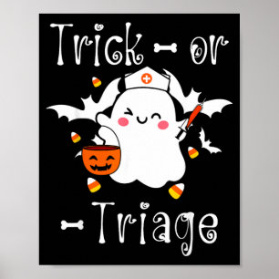 Poster Trick Or Triage Enfermeira de Triagem Fantasma Dia