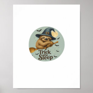 Poster Trick ou Sono – Preguiça de Bruxa Fofa Pun Hallowe
