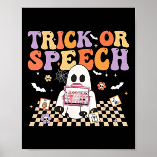 Poster Trick Ou Speech Retro Slp Halloween Terapia De Fal
