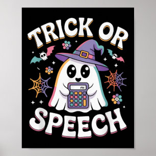 Poster Trick Ou Speech Retro Slp Halloween Terapia De Fal