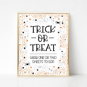 Poster Trick ou Tratar Sinal para o Halloween