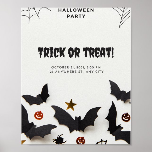 Poster Trick Ou Tratat Do Partido Halloween 31 De Outubro (Frente)