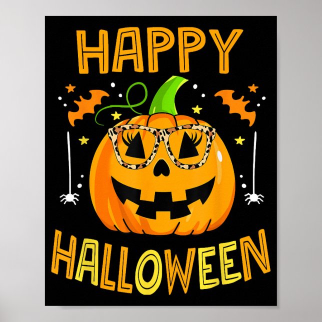 Poster Trick Ou Tratem Halloween Engraçado Pumpkin Feliz  (Frente)