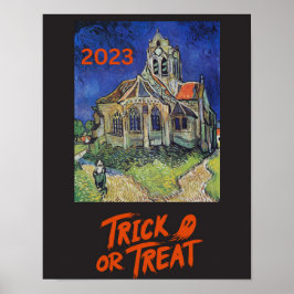 Poster Trick ou Treino do Halloween Van Gogh