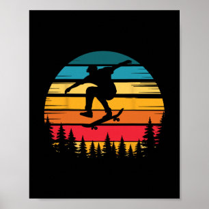 Poster Trick Retro Patinador Movimento Antigo Amor Skater