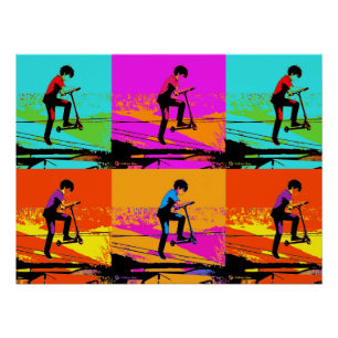Póster Tricks de Patinete Voador Alto - Piloto de Patinet