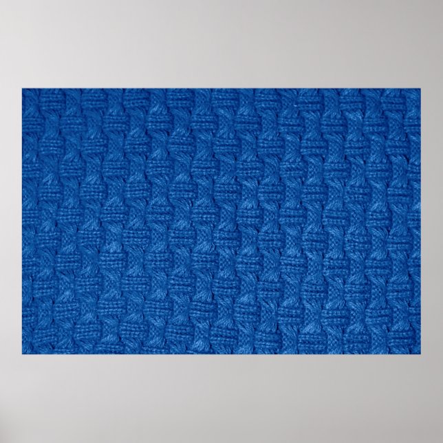 Poster tricô de textura. Pullover azul. Mães de tecido de (Frente)