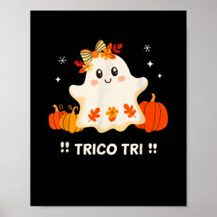 Poster Trico Tri Cute Halloween Spooky Ghost Span Mexican