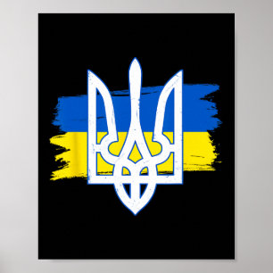 Poster Tridente da Bandeira da Ucrânia - Tryzub Patriótic