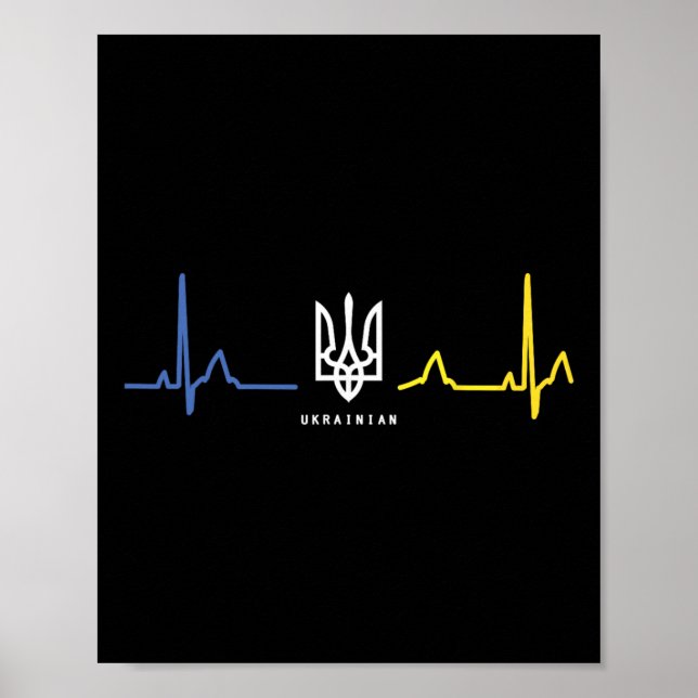Poster Tridente da bandeira da Ucrânia Zelensky Tryzub (Frente)
